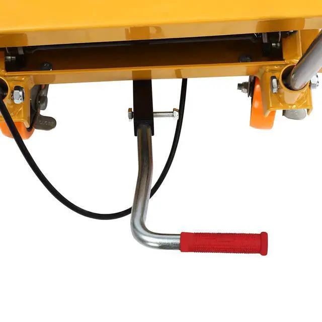 Alt view image 4 of 6 - 330LBS Hydraulic Lift Table Cart, Lifting Height Hydraulic Material Lift Pallet Truck with 4 Locking Wheels for Material Handling and Transportation