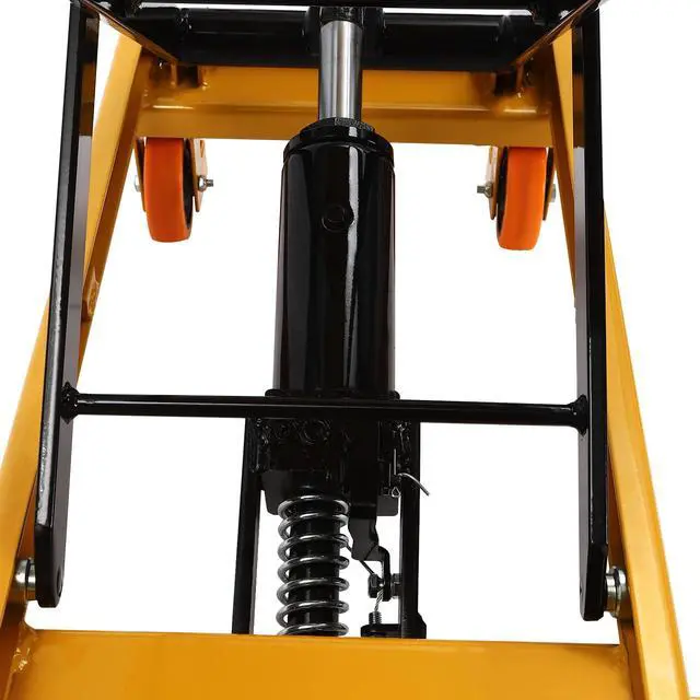 Alt view image 5 of 6 - 330LBS Hydraulic Lift Table Cart, Lifting Height Hydraulic Material Lift Pallet Truck with 4 Locking Wheels for Material Handling and Transportation