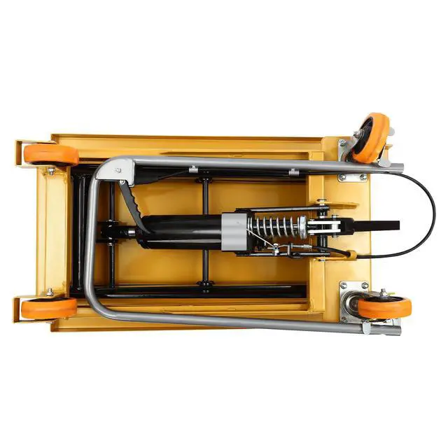 Alt view image 6 of 6 - 330LBS Hydraulic Lift Table Cart, Lifting Height Hydraulic Material Lift Pallet Truck with 4 Locking Wheels for Material Handling and Transportation