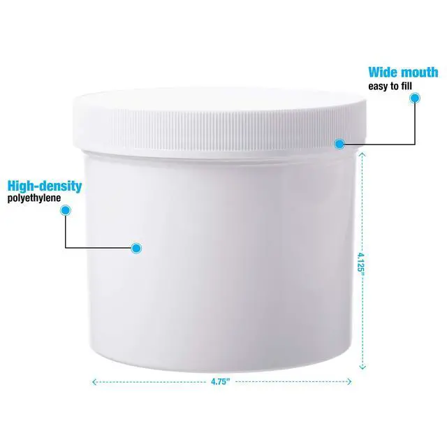 Alt view image 2 of 6 - Wide-Mouth Jar with Cap, 32 oz, White, 40 Piece