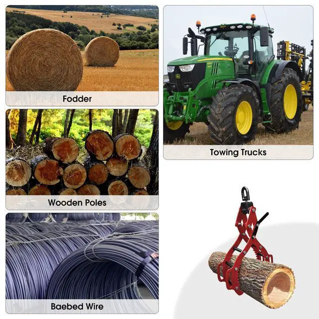 Alt view image 6 of 6 - Log Grapple for Logging Tongs, Upgraded 4 Claw Timber Claw Hook Eagle Claws Design, Log Grabs Timber Lifting Tongs for Truck, ATV, Tractor and Skidder (Red, 36inch)