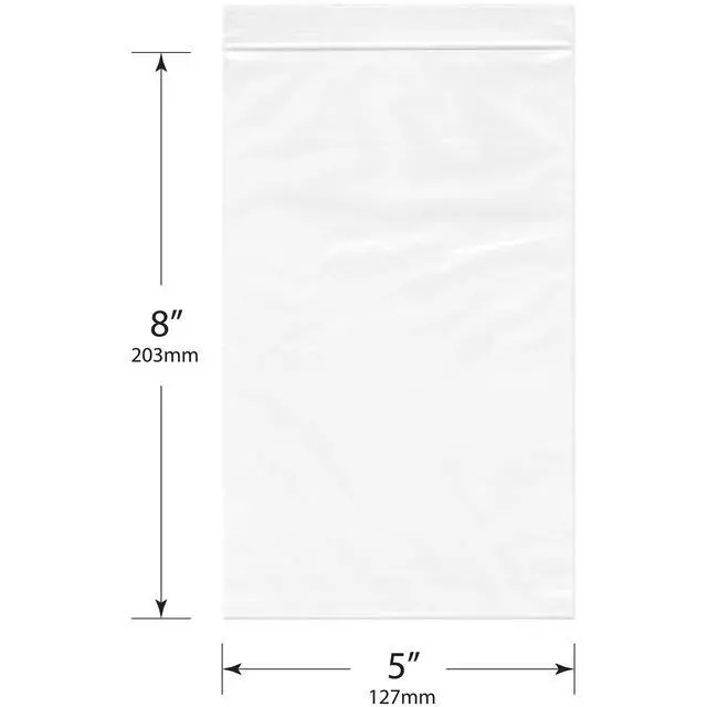 Alt view image 2 of 2 - 5" x 8" (Case of 1,000), 6 Mil Industrial Duty Zipper Reclosable Plastic Bags