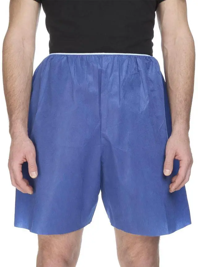Main image of Adult Disposable Exam Shorts Blue