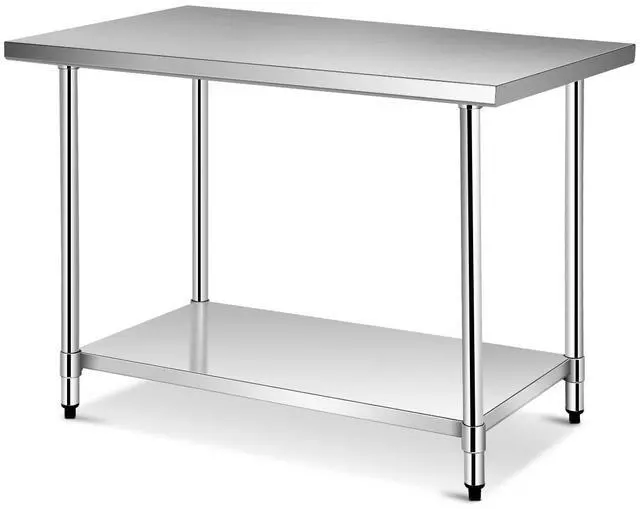 Main image of 48 x 30 Inches Stainless Steel Work Table, Heavy Duty Commercial Kitchen Food Prep Table with Adjustable Under Shelf for Restaurant Garage Home Workstation