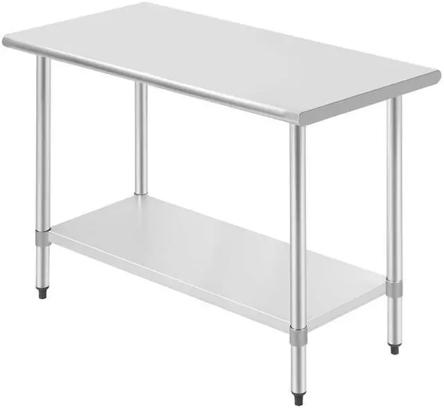 Main image of Kitchen Work Table Scratch Resistent and Antirust Metal Stainless Steel Work Table with Adjustable Foot Scratch Resistent (24Wx48L)