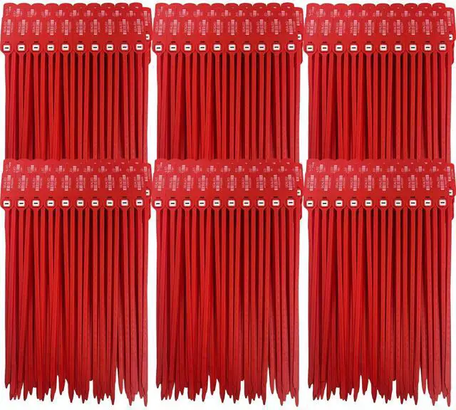 Main image of Red Plastic Security Seals (16") - Large Self Locking Shipping Seal with Print Progressive Numbering Tamper Proof for Trucks, Trailers, Cargo, Containers, Luggage (600ct)