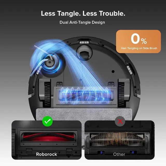 Alt view image 6 of 6 - Q10 S5+ Robot Vacuum and Mop, 10,000Pa Suction, Upgraded from Q8 max+, 70 Days Self-Emptying, Obstacle Avoidance, Sonic Mopping, Dual Anti-Tangle Design, Auto Mop Lifting, Black