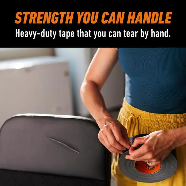 Alt view image 4 of 6 - Duct Tape, Black Tape, 1.88" x 50 yd (Pack of 6) - Heavy Duty and Weather Resistant for Indoor or Outdoor