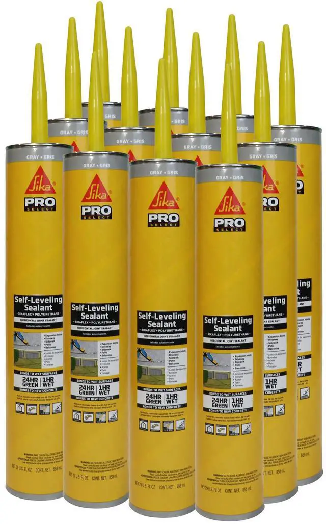 Main image of flex Self Leveling Sealant, Gray, Polyurethane with an Accelerated Curing Capacity for Sealing Horizontal Expansion Joints in Concrete, 29 fl. oz Cartridge, 12 Pack