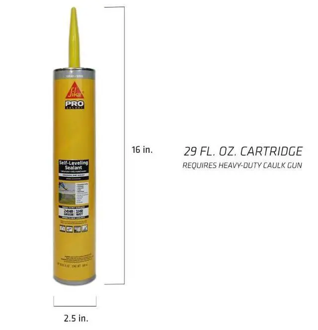Alt view image 2 of 6 - flex Self Leveling Sealant, Gray, Polyurethane with an Accelerated Curing Capacity for Sealing Horizontal Expansion Joints in Concrete, 29 fl. oz Cartridge, 12 Pack