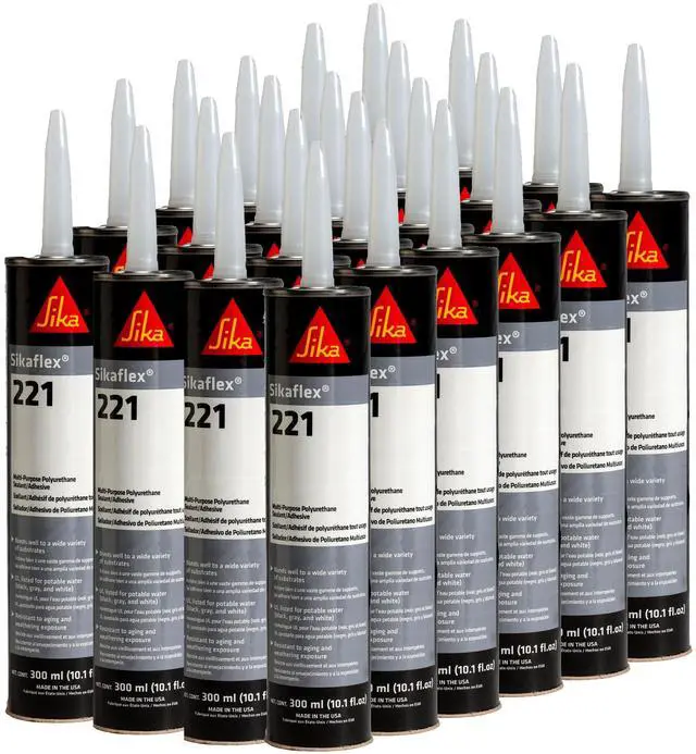 Main image of flex-221, Black, Multi-Purpose Polyurethane Sealant & Adhesive, Permanent Elastic Seal, Sandable/Paintable, NSF Approved for Drinking Water, 10.1 (Pack of 24)