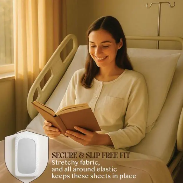 Alt view image 3 of 6 - 36 Pack Fitted Hospital Bed Sheets with Elastic All Around for a Cotton Rich Soft Knitted Jersey Sheet, 36 x 84 x 12 | Perfect Fit, Elastic All Around, Fitted
