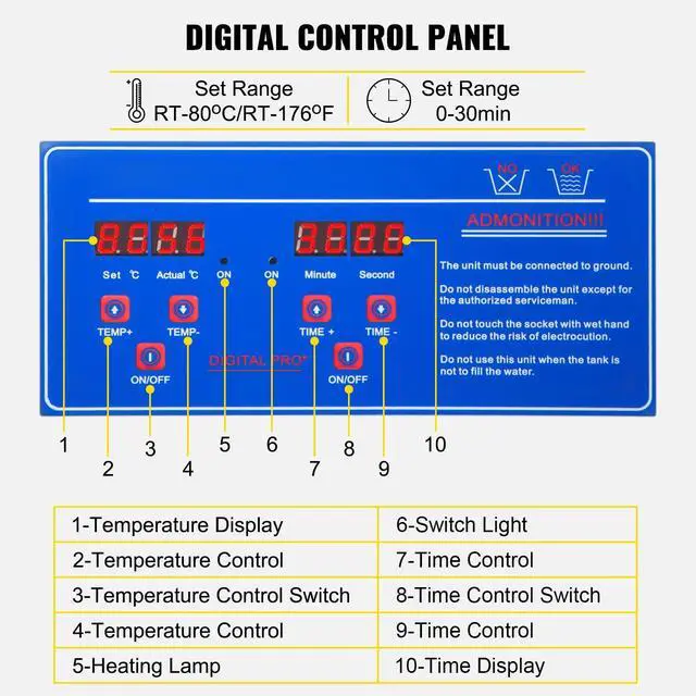 Alt view image 5 of 6 - 22L Industrial Sonic Cleaner with Digital Timer&Heater 40kHz Professional Sonic Cleaner 110V with Excellent Cleaning Effect for Wrench Tools Industrial Parts Mental Apparatus