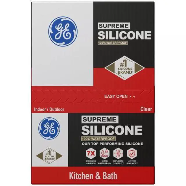 Alt view image 4 of 6 - Supreme Silicone Caulk for Kitchen & Bathroom, Clear, 10 fl oz Cartrid, 12 Pack - 100% Waterproof Silicone Sealant, 7X Stronr Adhesion, Shrink & Crack Proof