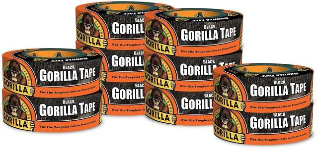 Main image of Duct Tape, Black Tape, 1.88" x 35 yd, Heavy Duty and Weather Resistant for Indoor or Outdoor, (Pack of 12)