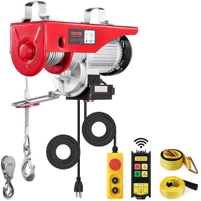 Main image of Electric Hoist, 2200 lbs 120V Electric Winch with 328 ft Wireless & 14 ft Wired Remote Control, 40 ft Single Cable Lifting Height, Single/Double Slings, Lift Hoist for Garage Warehouse Factory