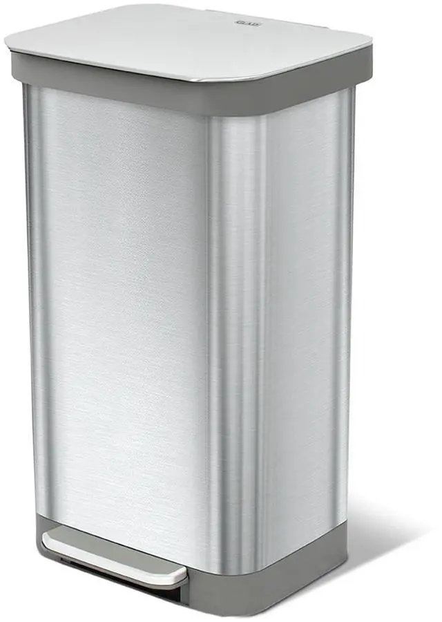Main image of 20 Gallon All Brushed Stainless Steel Trash Can with Clorox Odor Protection | Large Metal Kitchen Garbage Bin with Soft Close Lid, Garbage Bag Rings, Step On Foot Pedal and Waste Bag Roll Holder