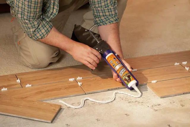 Alt view image 6 of 6 - Heavy Duty Construction Adhesive, White Glue, 9 Ounce Cartridge - Gap Filling and Waterproof (Pack of 12)