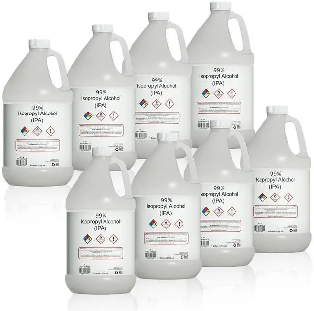 Main image of High Impact 99% Isopropyl Alcohol (IPA) Gallon - Made in The USA - Pack of 8-128 fl oz Each