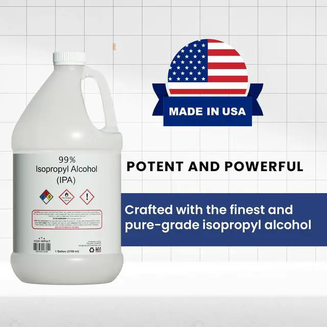 Alt view image 5 of 6 - High Impact 99% Isopropyl Alcohol (IPA) Gallon - Made in The USA - Pack of 8-128 fl oz Each
