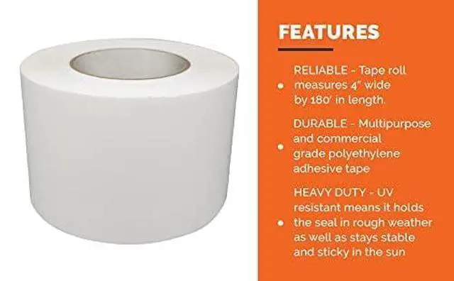 Alt view image 3 of 6 - Crawlspace-DIY Vapor Barrier Tape, 12 Mil Easy-to-Use Polyethylene Moisture Vapor Barrier Seam Tape for Crawl Space, Repairs, Underlayment, Waterproof, 4" x 180', 12 Rolls