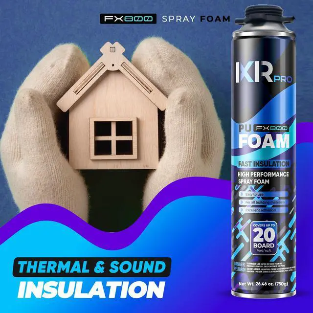Alt view image 4 of 6 - Spray Foam Insulation Can (24 x 26.46 oz. / 750 g) Expanding Sealant, Closed Cell Spray Foam Insulation, High Density, Walls Ceiling Windows Doors