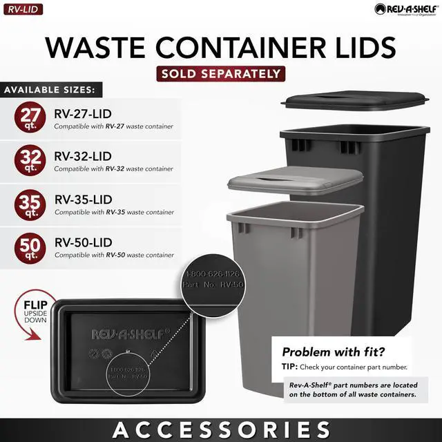 Alt view image 4 of 6 - Steel Double Pullout Waste Container with Soft-Close, 35 Quart, Black - Sliding Garbage Bin System with Dual Trash Can for 18" Home Kitchen Base Cabinet, 53WC-1835SCDM-218