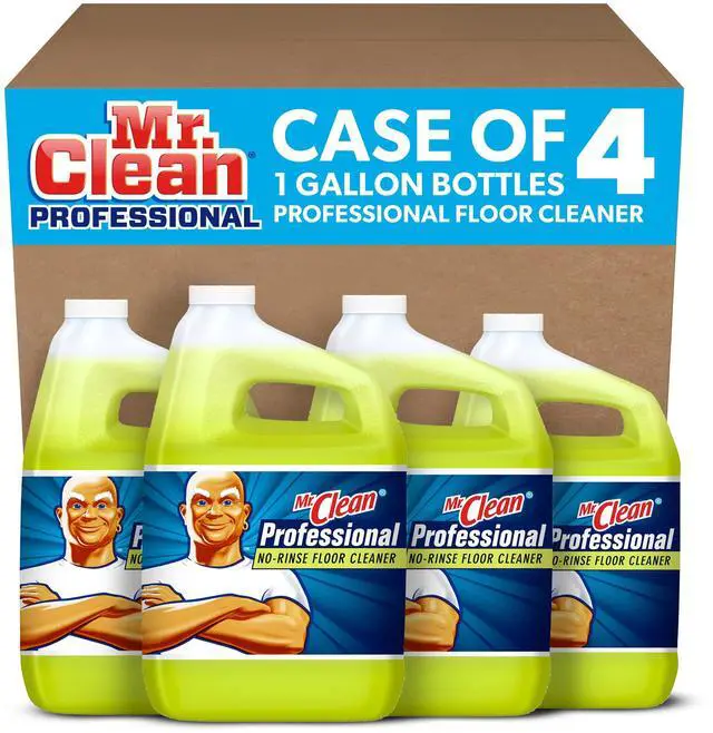 Main image of Mr. Clean PRO No-Rinse Floor Cleaner, Bulk Liquid Concentrate for Professional Cleaning, Commercial Use, 1 gal (Case of 4)