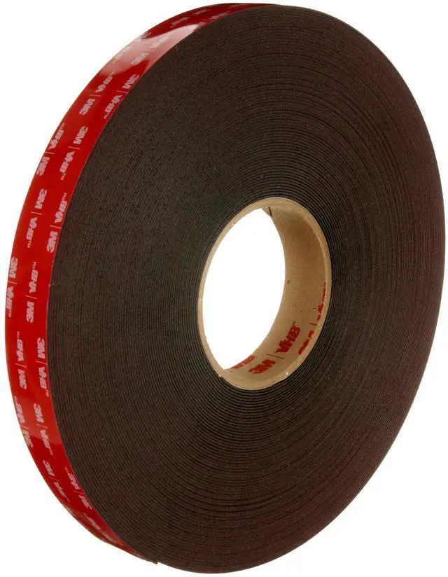 Main image of VHB Tape 5952 Double-Sided Acrylic Foam Tape - Heavy Duty, Industrial Mounting Tape - 1 inch width x 36 yards length, 45 mil thick, 2 rolls/case - Black