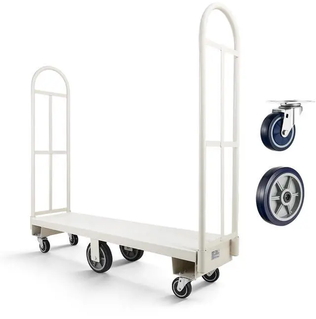 Main image of 2000LBS Heavy-Duty U-Boat Cart, Platform Truck Dolly with 6 Wheels & Dual Detachable Handles, Heavy Duty Steel Utility Cart for Warehouse/Manufacturing Plant/Logistics Center/Job Site