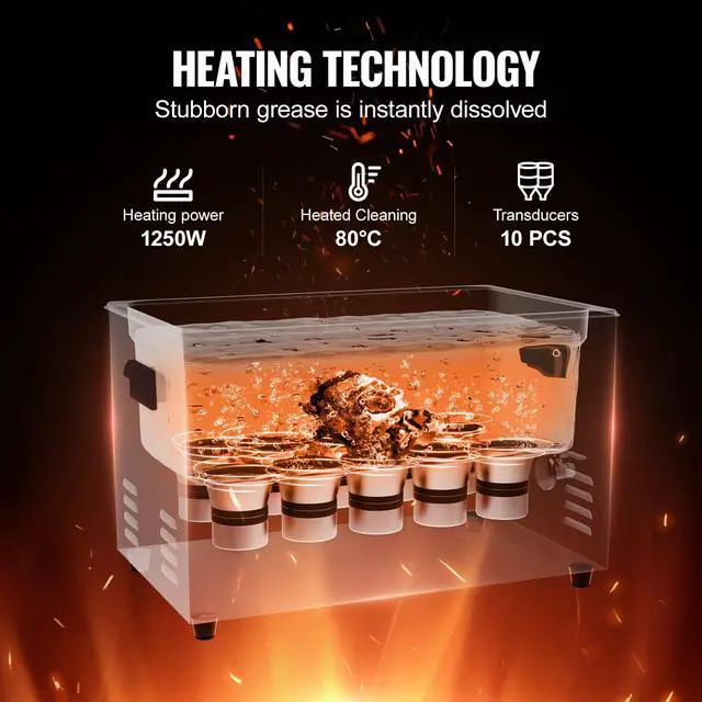 Alt view image 3 of 6 - 30L Sonic Cleaner, 600W Digital Ultrasonic Cleaning Machine with Upgraded Degassing and Gentle Mode, 40kHz Industrial Ultrasound Cleaner with Timer and Heater for Retainer Jewelry Tools