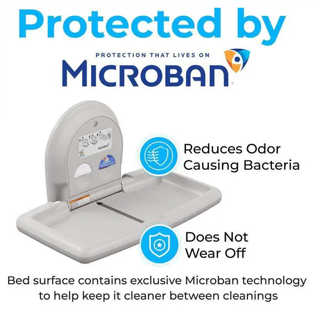 Alt view image 3 of 6 - Surface-Mounted Horizontal Baby Changing Station, Model KB300-05 (White Granite)