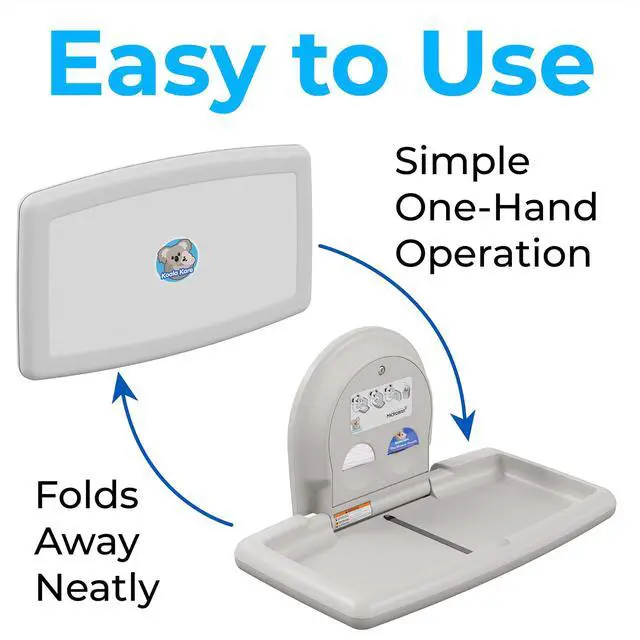 Alt view image 5 of 6 - Surface-Mounted Horizontal Baby Changing Station, Model KB300-05 (White Granite)