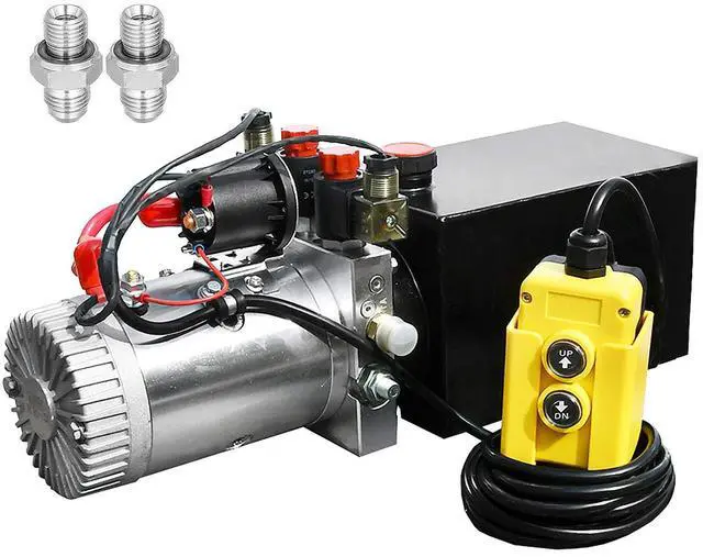 Main image of 8 Quart DC 12V Hydraulic Pump Power Supply Unit Pack Double Acting Dump Trailer Fit for Lift Unloading
