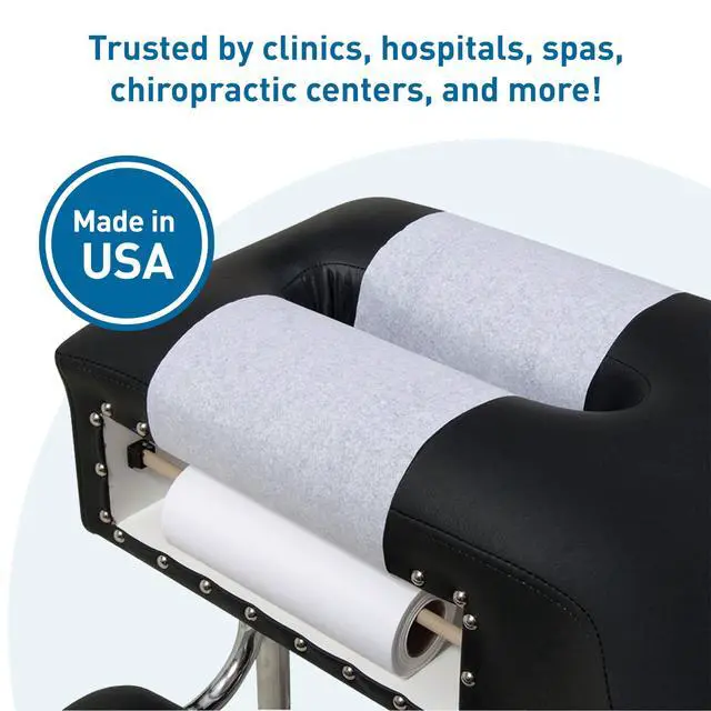 Alt view image 3 of 6 - Standard Headrest Paper Rolls for Chiropractic Exam Table, Smooth White, 8.5-Inch x 225-Feet, 50 Count Disposable Exam Table Cover for Medical Office, Chiropractor, Spa Use