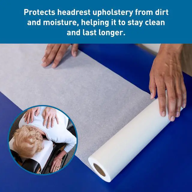 Alt view image 5 of 6 - Standard Headrest Paper Rolls for Chiropractic Exam Table, Smooth White, 8.5-Inch x 225-Feet, 50 Count Disposable Exam Table Cover for Medical Office, Chiropractor, Spa Use