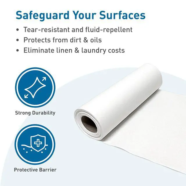 Alt view image 6 of 6 - Standard Headrest Paper Rolls for Chiropractic Exam Table, Smooth White, 8.5-Inch x 225-Feet, 50 Count Disposable Exam Table Cover for Medical Office, Chiropractor, Spa Use