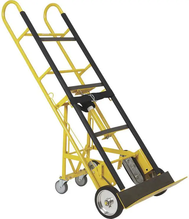 Main image of Industrial Hand Truck, 1200-Lb Capacity Heavy-Duty Appliance Dolly, Convertible 2 or 4 Wheel Design, 8-Inch Rubberized Wheels with Auto-Rewind Ratchet Belt, Model 67969