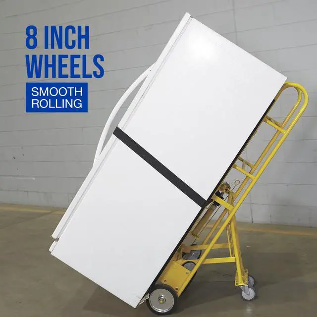 Alt view image 4 of 6 - Industrial Hand Truck, 1200-Lb Capacity Heavy-Duty Appliance Dolly, Convertible 2 or 4 Wheel Design, 8-Inch Rubberized Wheels with Auto-Rewind Ratchet Belt, Model 67969