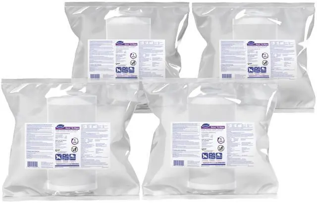 Main image of Diversey 100823906 Tb Disinfectant XL Wipes, Accelerated Hydrogen Peroxide Based Cleaner Disinfectant, Ready-to-Use, Unscented, 160-Wipes, 1 Refill Bag (Pack of 4)