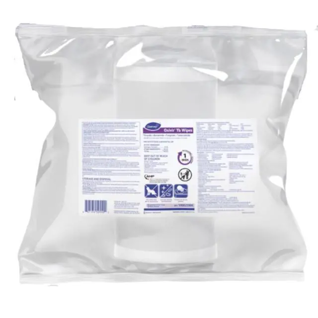 Alt view image 2 of 6 - Diversey 100823906 Tb Disinfectant XL Wipes, Accelerated Hydrogen Peroxide Based Cleaner Disinfectant, Ready-to-Use, Unscented, 160-Wipes, 1 Refill Bag (Pack of 4)