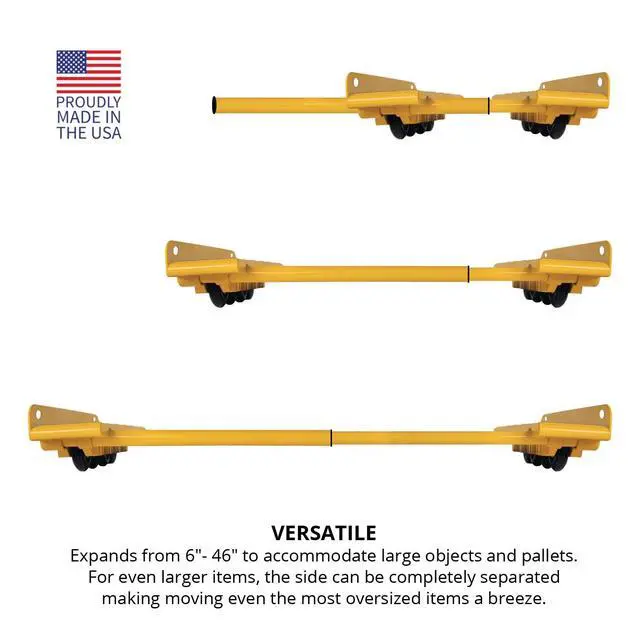 Alt view image 4 of 6 - Rhino Cart Heavy Duty Appliance Dolly for Building Material Handling & Moving Heavy Furniture with Ease - Expands up to 46 with a 2,000lb Load Rating - Made in USA