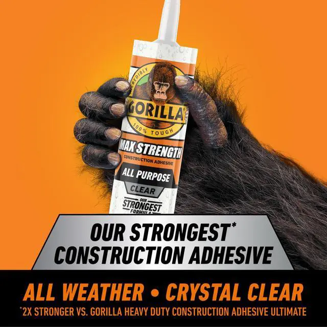 Alt view image 2 of 6 - Max Strength Construction Adhesive, Clear Glue, 9 Ounce Cartridge (Pack of 12) - Gap Filling and Waterproof