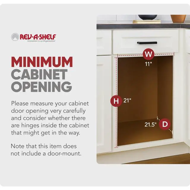 Alt view image 4 of 6 - 35 Qt / 8.75 Gal Steel Bottom Mount Single Pullout Waste Container w/Soft-Close for Base Cabinets, Min Opening Width of 11", Silver, 54WC-1535SC-17-1