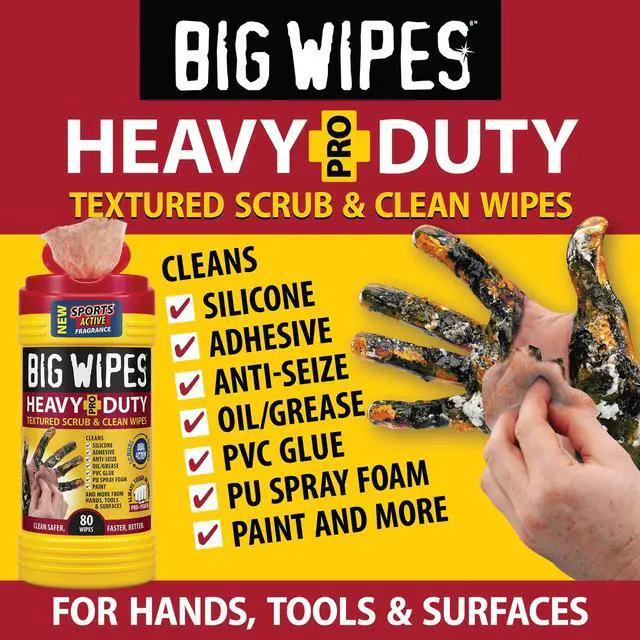 Alt view image 4 of 6 - Heavy Duty Industrial Hand Cleaning Wipes, Textured Scrubbing Degreaser Wipes for Mechanics and Tool Cleaner 80 Count Canister (8 Pack)