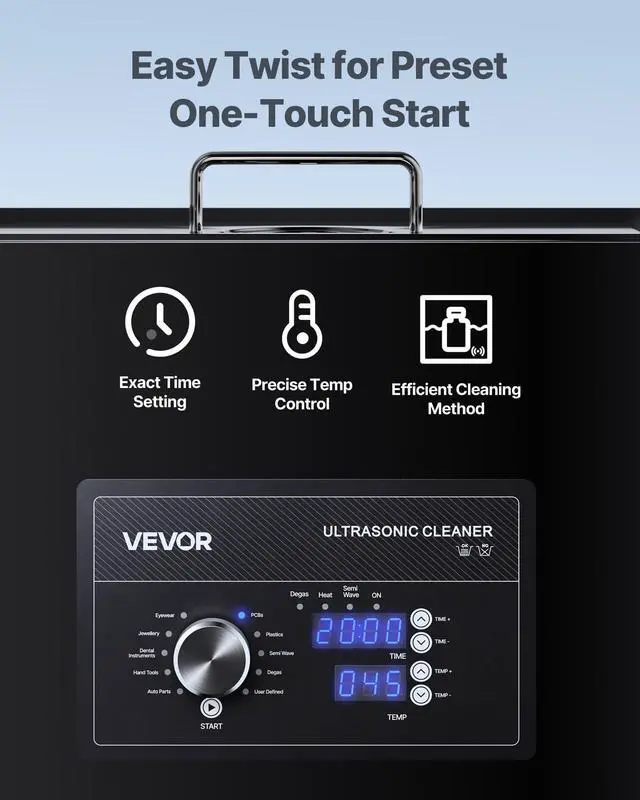 Alt view image 3 of 6 - 30L Ultrasonic Cleaner, Professional Ultrasonic Cleaner Machine with Knob Control, Stainless Steel Cleaning Machine with Basket and Cleaning Ball, for Watches, Razors, Jewelry, Coins and More