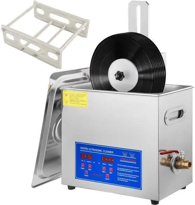Main image of Sonic Cleaner, 6L Ultrasonic Vinyl Cleaner 7-12 Inch, 8 Records Ultrasonic Vinyl Cleaning Machine, 180W Ultrasonic Records Cleaner with Drying Rack for Home Store