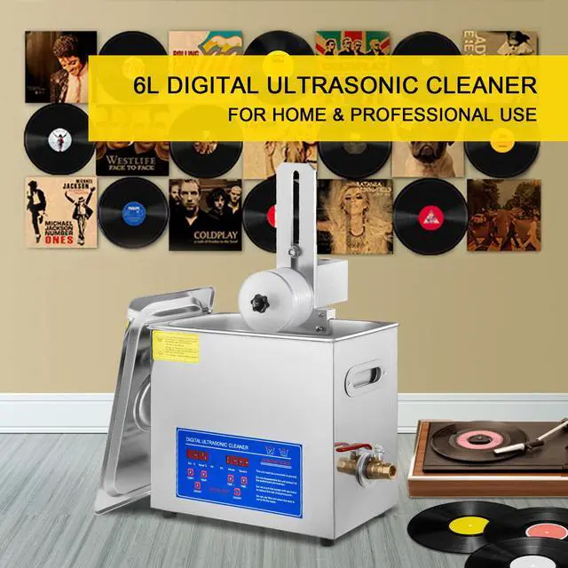 Alt view image 2 of 6 - Sonic Cleaner, 6L Ultrasonic Vinyl Cleaner 7-12 Inch, 8 Records Ultrasonic Vinyl Cleaning Machine, 180W Ultrasonic Records Cleaner with Drying Rack for Home Store