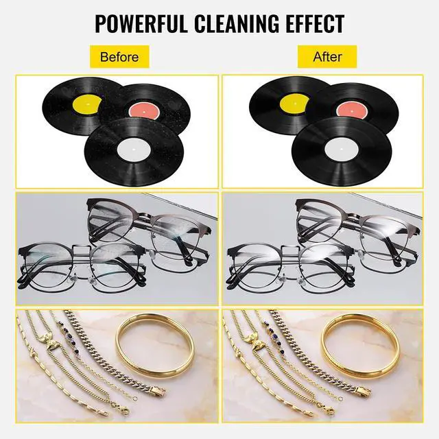 Alt view image 4 of 6 - Sonic Cleaner, 6L Ultrasonic Vinyl Cleaner 7-12 Inch, 8 Records Ultrasonic Vinyl Cleaning Machine, 180W Ultrasonic Records Cleaner with Drying Rack for Home Store