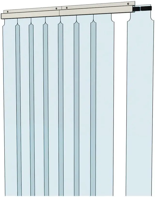 Main image of 64" x 90" Vinyl Strip Climate Control Curtain Kit, Slide-in Strips Perfect for Freezers, Coolers and Warehouse Doors NSF Approved Made in USA